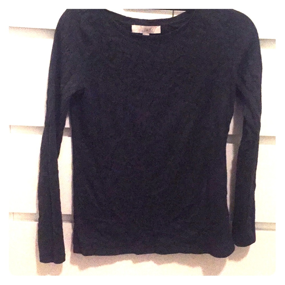Hunter green, sheer-ish, long sleeve